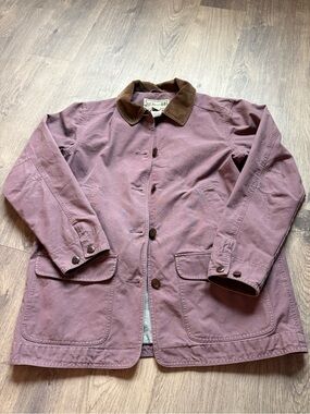 Vintage L.L. Bean Mauve Cotton Field Jacket with Brown Corduroy Collar